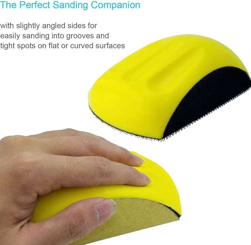 M-jump 5 inch Mouse Hand Sanding Pad Hook and Loop Sanding Block Hook Backing Plate For Woodworking, Furniture Restoration, Home and Automotive Body. - Image 5