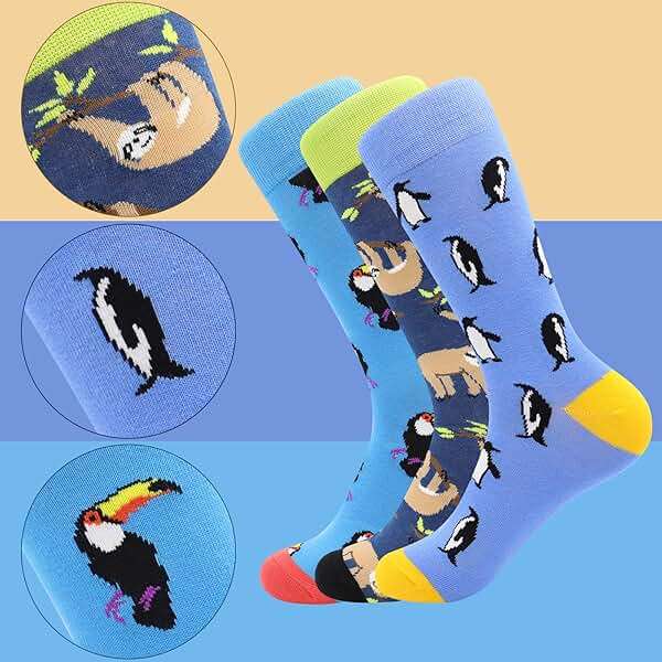 BISOUSOX Funny Socks for Men, Crazy Novelty Mens Dress Socks, Silly Funky Birthday & Father's Day Socks Size 8-12 - Image 8