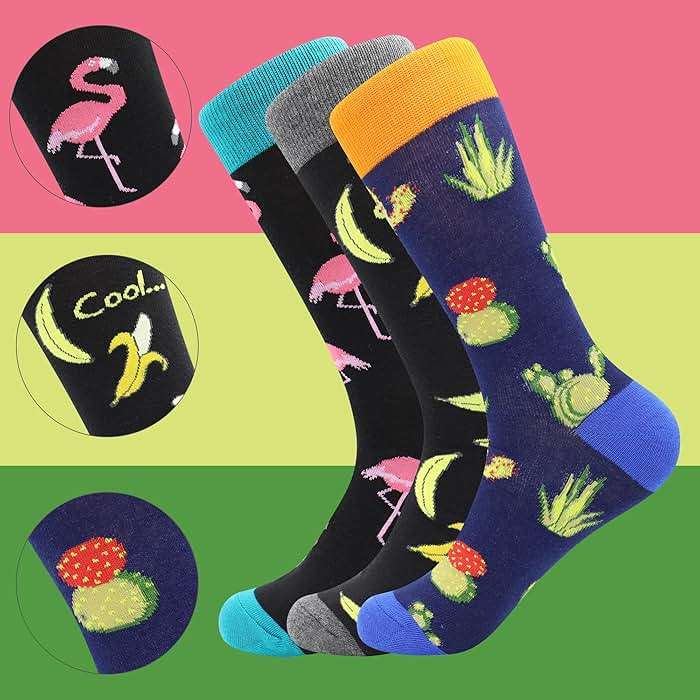 BISOUSOX Funny Socks for Men, Crazy Novelty Mens Dress Socks, Silly Funky Birthday & Father's Day Socks Size 8-12 - Image 9
