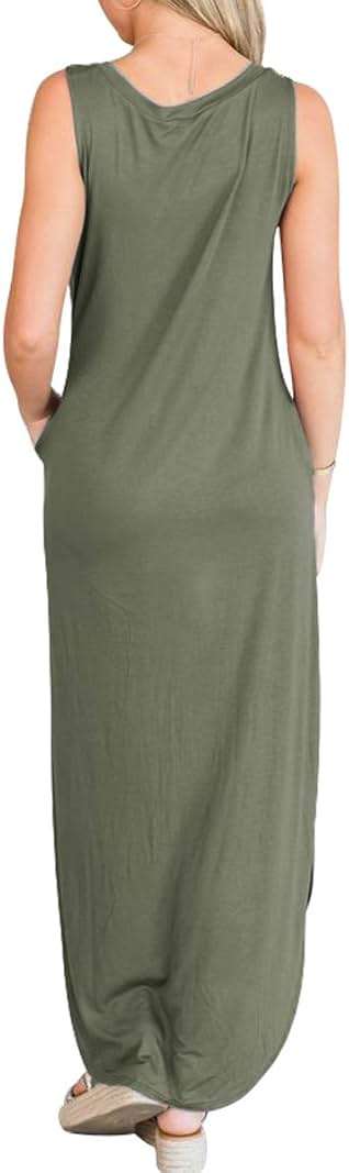 ANRABESS Women Summer Maxi Dress Beach Vacation Sundress Sleeveless Casual Loose Shirt Dresses 2026 Travel Outfits - Image 6