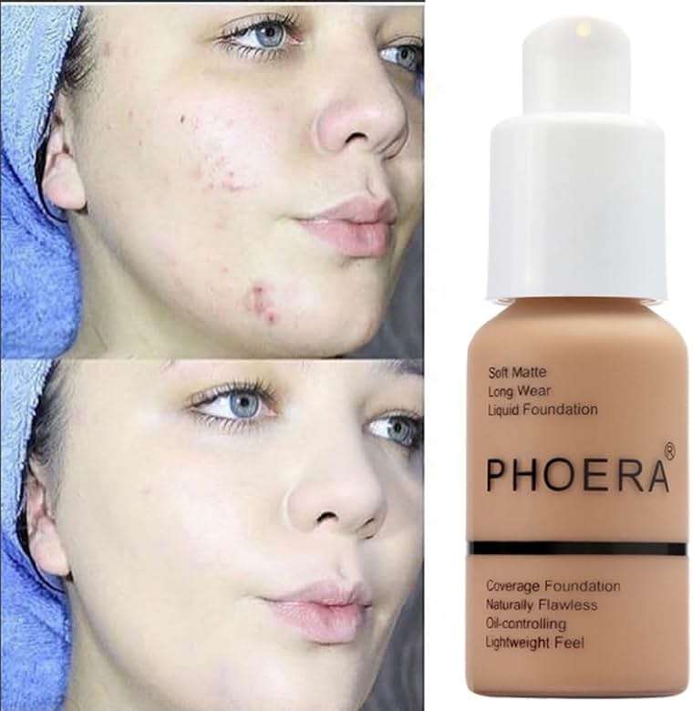 2 Pack PHOERA Foundation,Full Coverage Flawless Soft Matte 24HR Oil Control Liquid Foundation.104 Buff Beige - Image 6