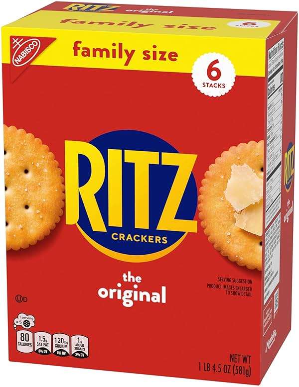 RITZ Original Crackers, Snacks for Kids and Adults, Bulk Lunch Snacks, Family Size, 6 - 20.5 oz Boxes - Image 15