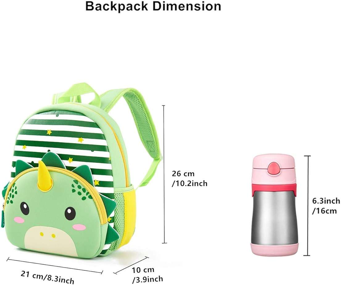 KK CRAFTS Preschool Backpack Toddler Neoprene Animal Schoolbag Lunch backpack for Kids Boys Girls(Dinosaur) - Image 2