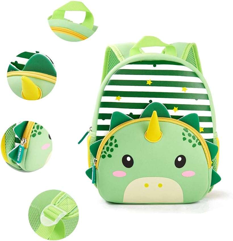 KK CRAFTS Preschool Backpack Toddler Neoprene Animal Schoolbag Lunch backpack for Kids Boys Girls(Dinosaur) - Image 7