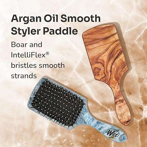 Wet Brush Paddle Hair Brush, Traditional Wood- Ultra-Soft IntelliFlex Detangling Bristles with AquaVent Design For Spreading Hair Treatments Evenly - Pain-Free Hair Brush For Women & Men - Image 9