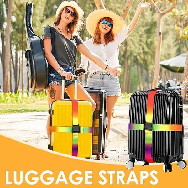 Gutsdoor Colorful 2 Pack Luggage Straps for Suitcases Travel Belt Connector Holds Suitcase Add a Bag Premium Accessories Unique Adjustable Strap - Image 4