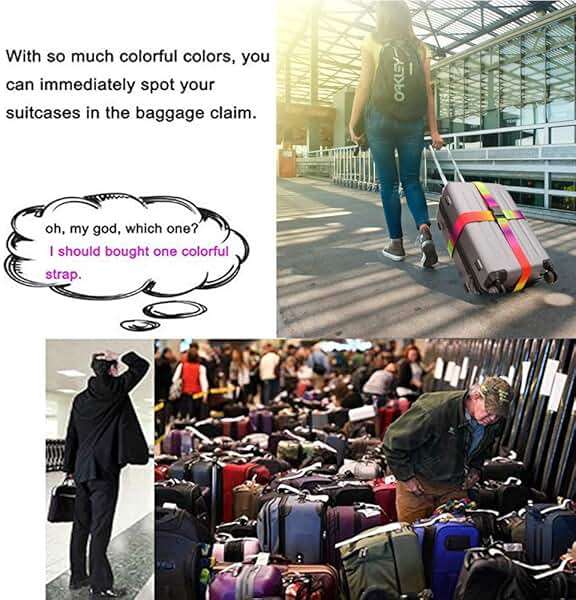 Gutsdoor Colorful 2 Pack Luggage Straps for Suitcases Travel Belt Connector Holds Suitcase Add a Bag Premium Accessories Unique Adjustable Strap - Image 6