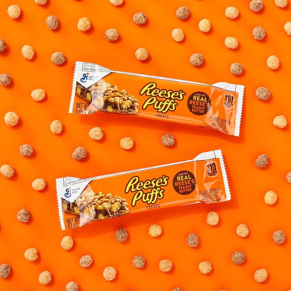 Reese's Puffs Breakfast Cereal Treat Bars, Peanut Butter & Cocoa, 8 ct (Pack of 6) - Image 5