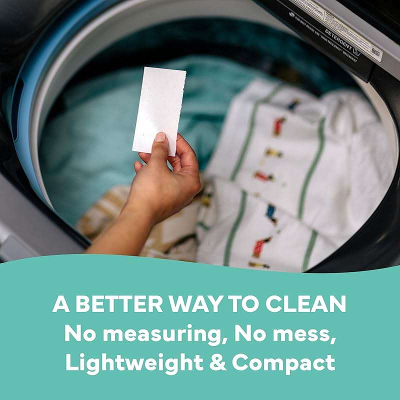 Tru Earth Compact Dry Laundry Detergent, Unscented - Up to 64 Loads (32 Sheets) | Liquidless Detergent, Travel | Packaging May Vary - Image 6