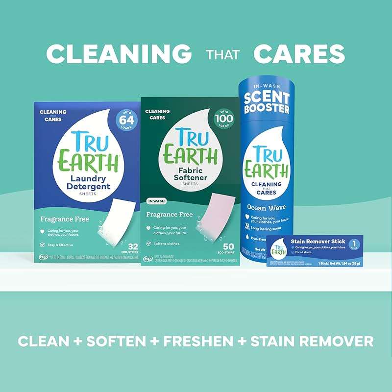 Tru Earth Compact Dry Laundry Detergent, Unscented - Up to 64 Loads (32 Sheets) | Liquidless Detergent, Travel | Packaging May Vary - Image 9