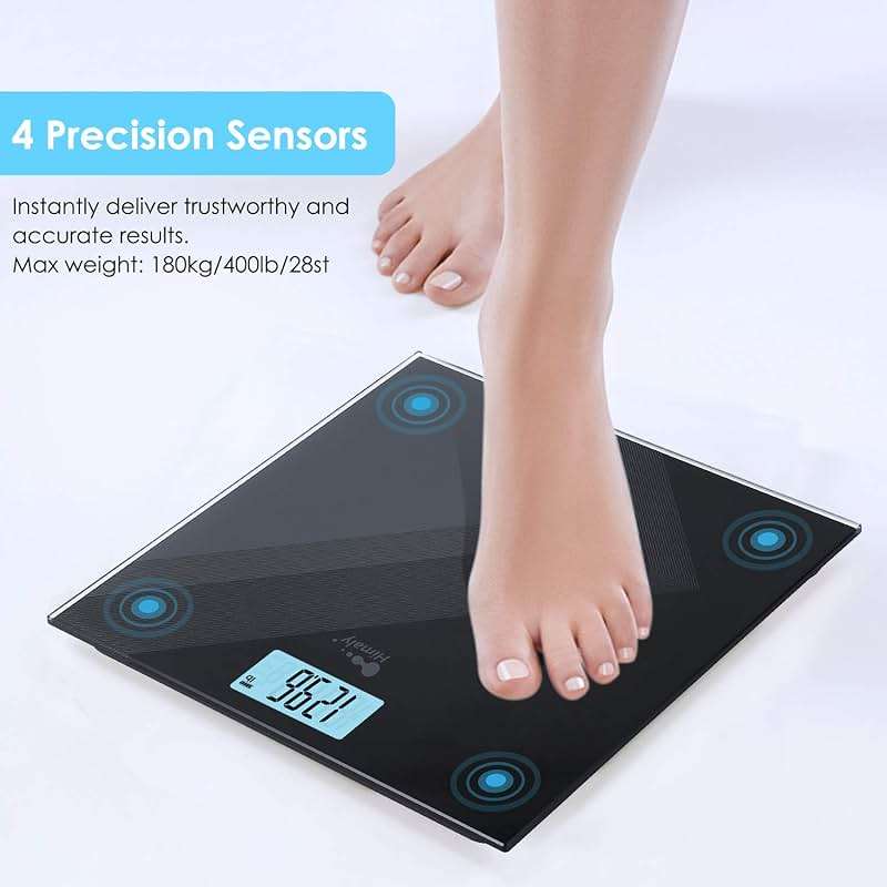 himaly Digital Body Weight Scale, Type C Rechargeable Bathroom Scale with Step-On Technology, Back Light Display, Digital Weight Scale, 400Ibs/180kg Capacity, 6mm Tempered Glass - Image 8