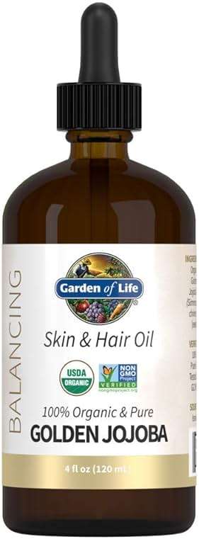 Garden of Life Jojoba Oil 100% Organic & Pure Golden Jojoba Oil for Hair, Skin and Face - Cold Pressed Body Oil, Massage, or Use as a Carrier Oil for Making Lip Balms & Body Butters, 4 fl - Image 1