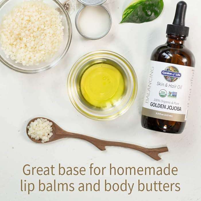 Garden of Life Jojoba Oil 100% Organic & Pure Golden Jojoba Oil for Hair, Skin and Face - Cold Pressed Body Oil, Massage, or Use as a Carrier Oil for Making Lip Balms & Body Butters, 4 fl - Image 4