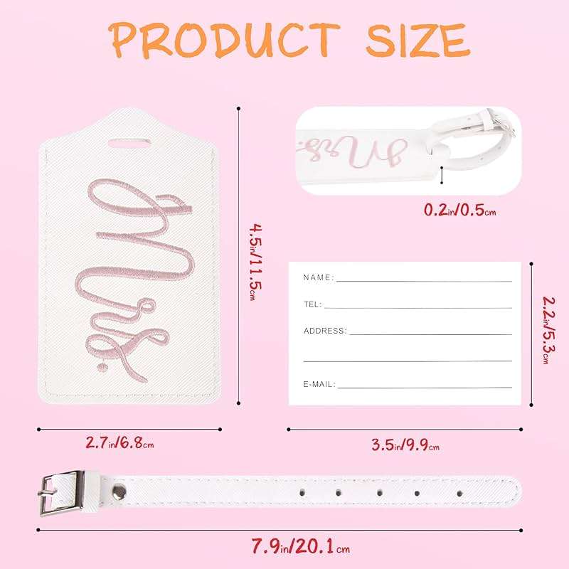 Mr and Mrs Tags, Wedding Gifts for Couples 2026, Personalized Engagement Gifts for Couples, Bridal Shower Gift for Newlyweds, Bride and Groom Travel Essentials - Image 7