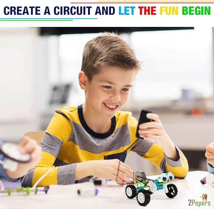 2Pepers Electric Motor Robotic Science Kits for Kids (4-in-1), DIY STEM Toys Kids Science Experiment Kits,Building Educational Robotics Kit for Boys and Girls,Circuit Engineering Science Project Kits - Image 5