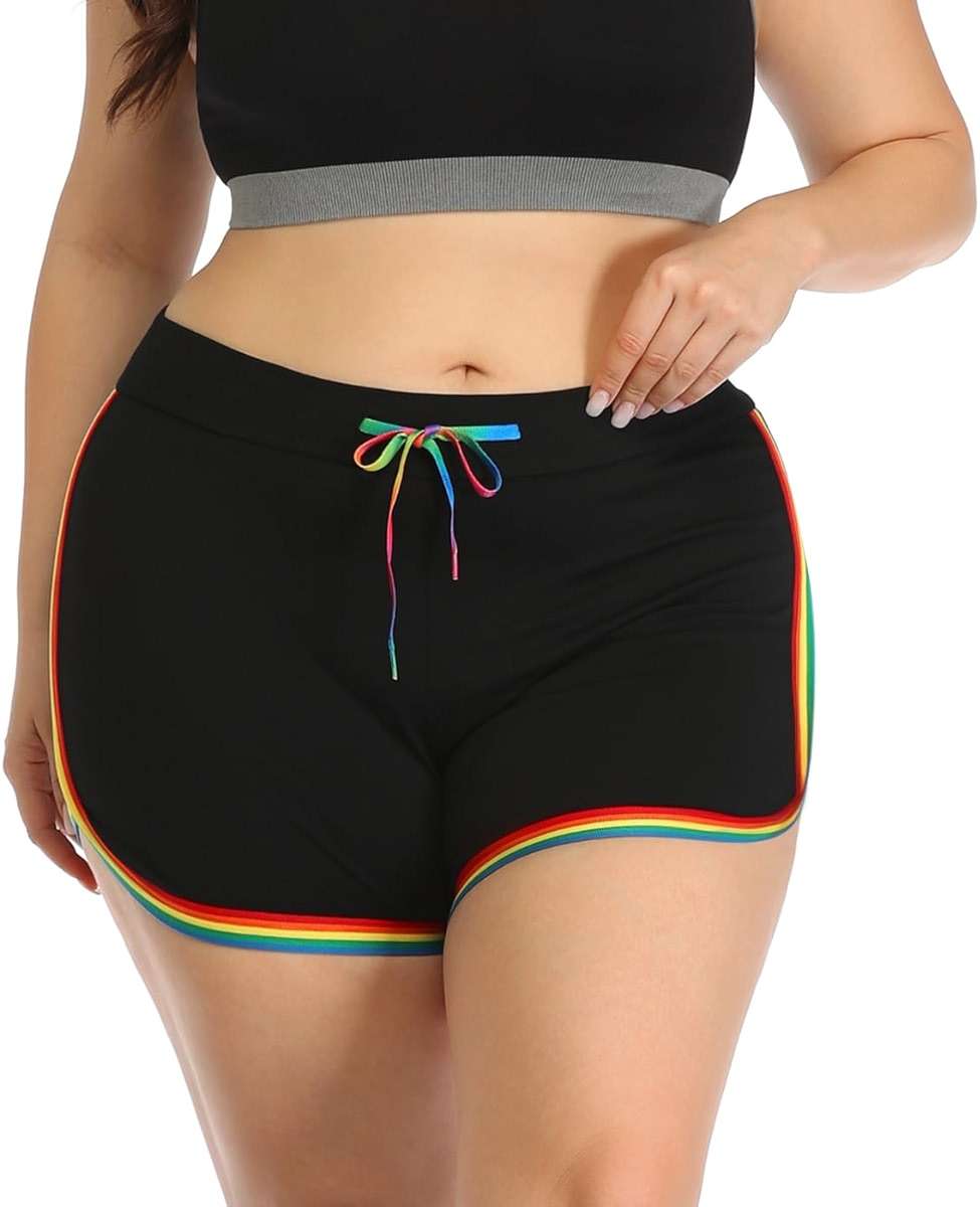 HDE Plus Size Dolphin Shorts for Women Running Workout Short Athletic Bottoms - Image 2