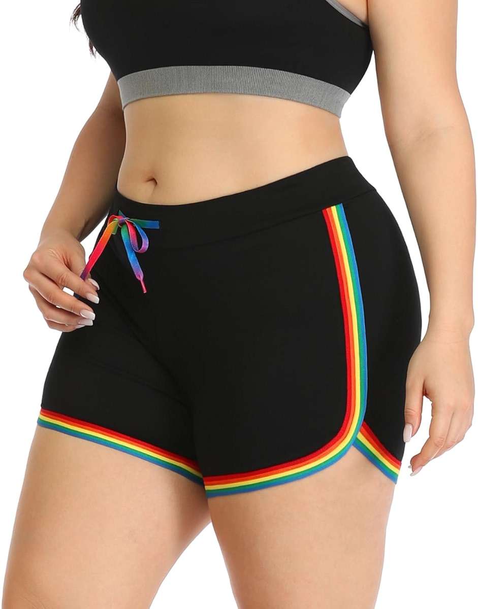 HDE Plus Size Dolphin Shorts for Women Running Workout Short Athletic Bottoms - Image 3
