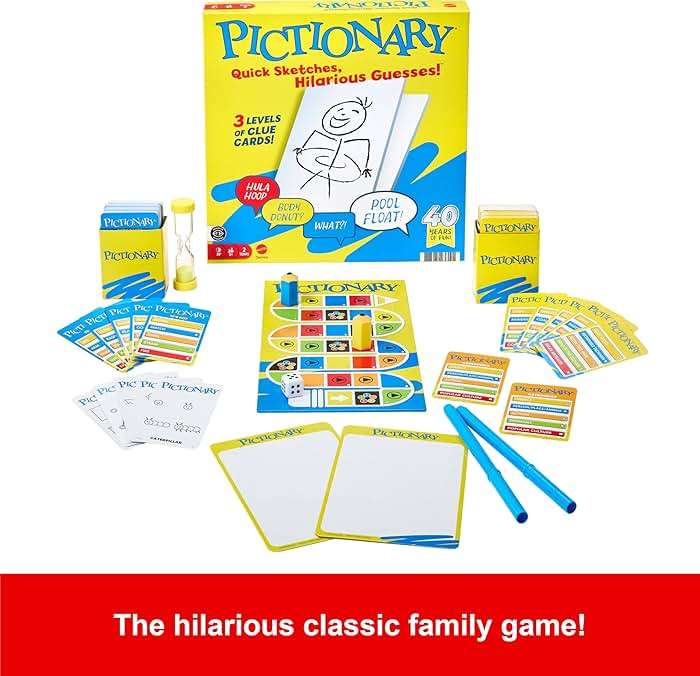 Mattel Games Pictionary Classic Board Game of Drawing & Guessing for Families & Game Night, Team Play with Unique Catch-All Category for Players 8+ Years - Image 3