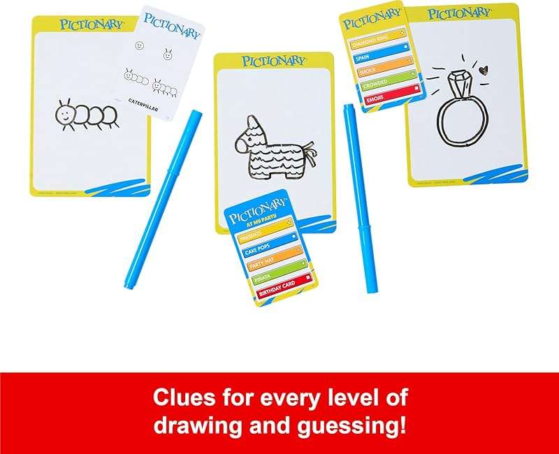 Mattel Games Pictionary Classic Board Game of Drawing & Guessing for Families & Game Night, Team Play with Unique Catch-All Category for Players 8+ Years - Image 5