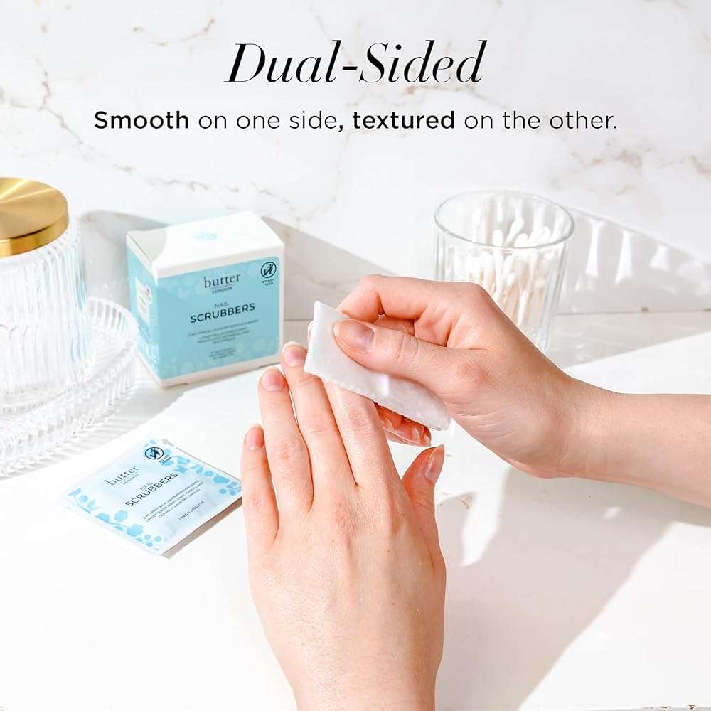 butter LONDON Pre-Soaked Nail Polish Remover Pads, Nail Scrubbers - 2-in-1 Prep & Lacquer Remover Nail Wipes - Gel Fingernail Polish Remover - Cruelty-Free, Paraben-Free, & Gluten-Free - Image 4