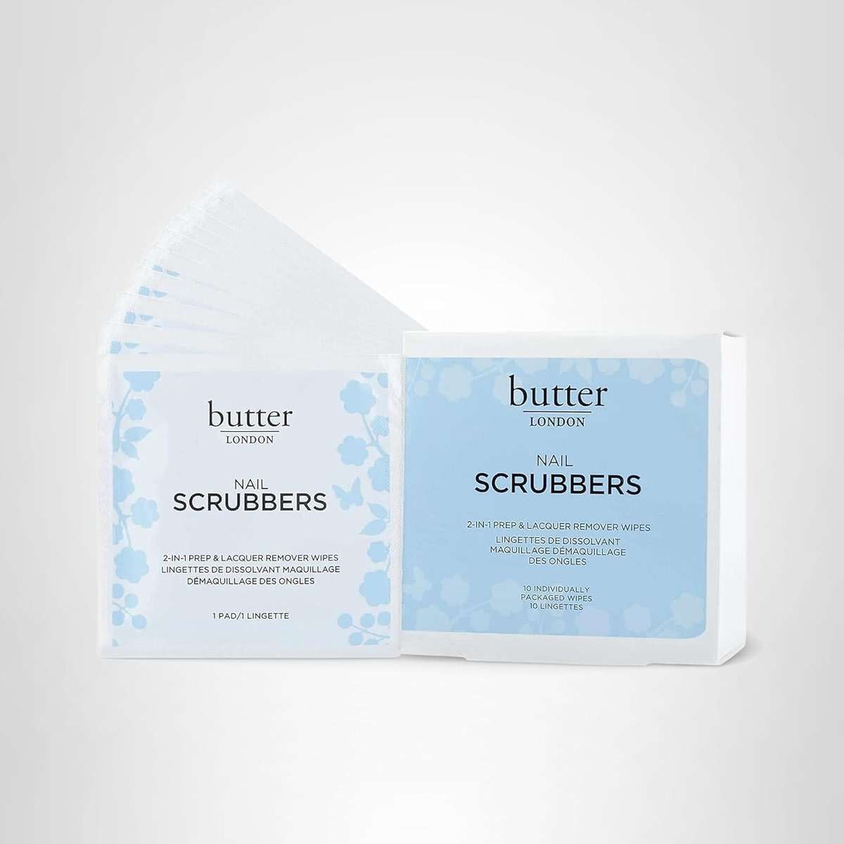butter LONDON Pre-Soaked Nail Polish Remover Pads, Nail Scrubbers - 2-in-1 Prep & Lacquer Remover Nail Wipes - Gel Fingernail Polish Remover - Cruelty-Free, Paraben-Free, & Gluten-Free - Image 7