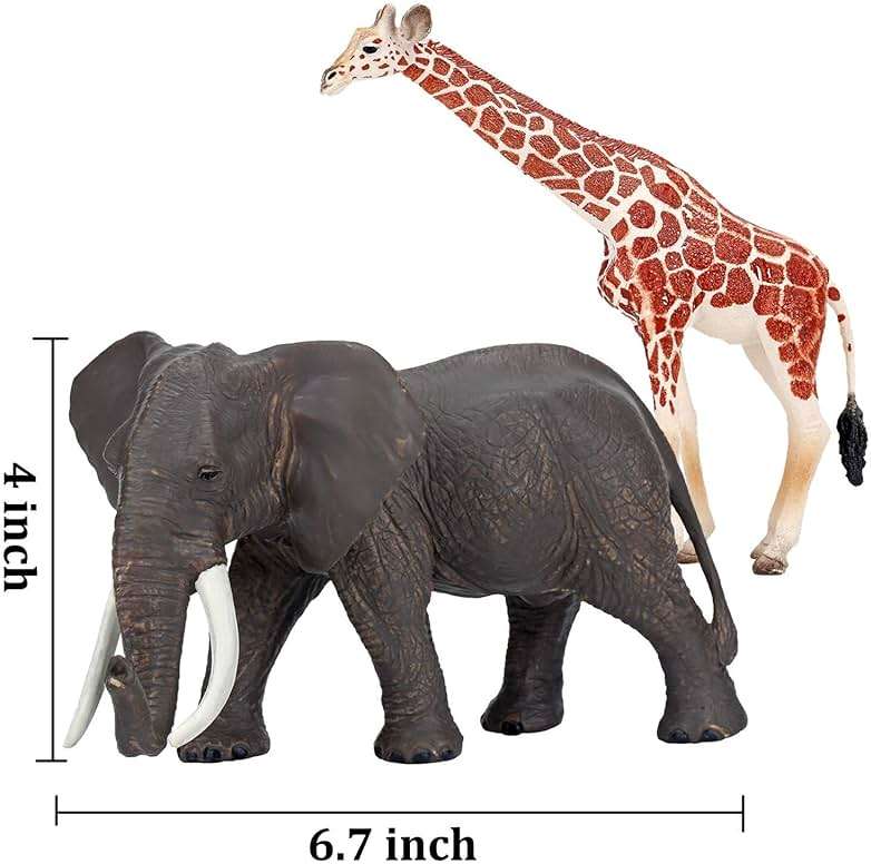Safari Zoo Animals Figures Toys, 14 Piece Realistic Jungle Animal Figurines, African Wild Plastic Animals with Lion, Elephant Educational Learning Playset for Toddlers, Birthday Gifts Christmas - Image 2