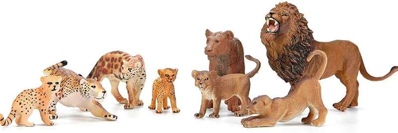 Safari Zoo Animals Figures Toys, 14 Piece Realistic Jungle Animal Figurines, African Wild Plastic Animals with Lion, Elephant Educational Learning Playset for Toddlers, Birthday Gifts Christmas - Image 5
