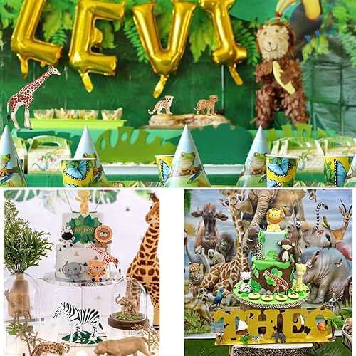 Safari Zoo Animals Figures Toys, 14 Piece Realistic Jungle Animal Figurines, African Wild Plastic Animals with Lion, Elephant Educational Learning Playset for Toddlers, Birthday Gifts Christmas - Image 9