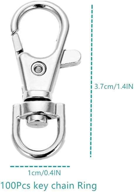 120PCS Premium Swivel Lanyard Snap Hook with Key Rings, Metal Keychain Hooks for Jewelry Making, Crafts (Silver) - Image 2