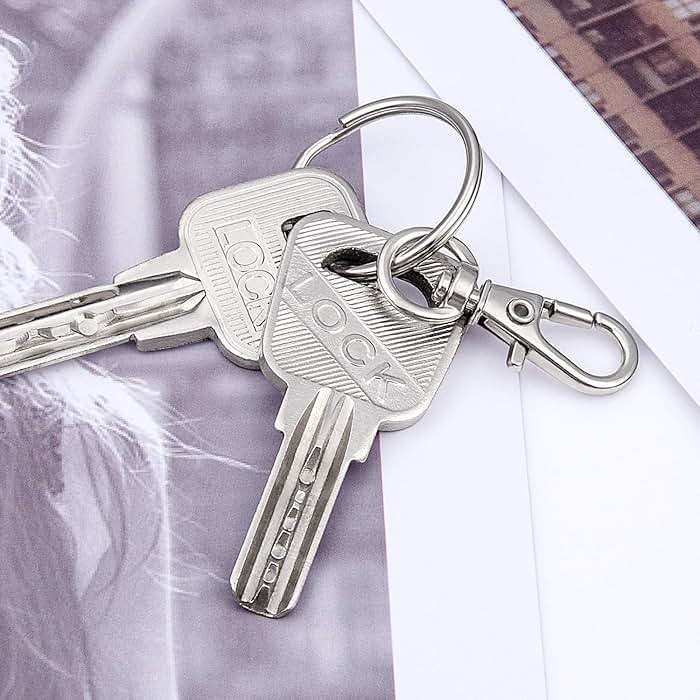 120PCS Premium Swivel Lanyard Snap Hook with Key Rings, Metal Keychain Hooks for Jewelry Making, Crafts (Silver) - Image 5