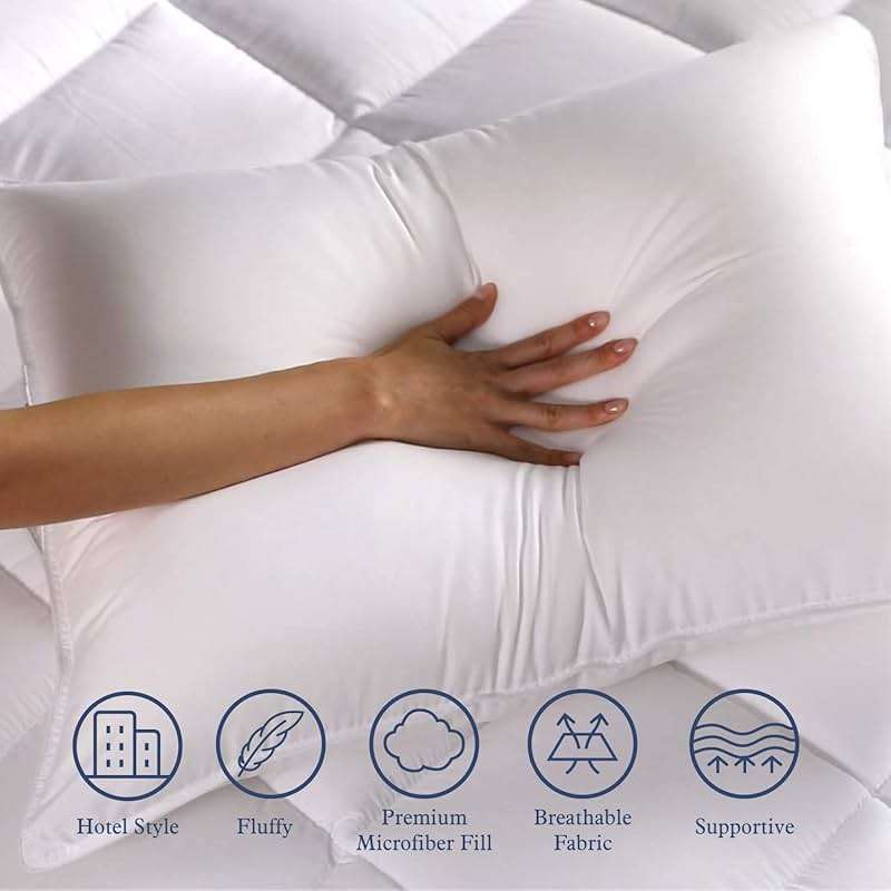Seward Park Bed Pillow Standard Size Set of 2, Shams Insert 20 x 26 inch, Down Alternative Cooling Pillows for Stomach, Side or Back Sleeper - Image 4