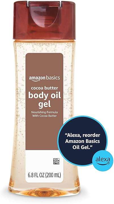 Amazon Basics Body Oil Gel with Cocoa Butter, Paraben Free, for Very Dry Skin, 6.8 Fl Oz, 1-Pack (Previously Solimo) - Image 4