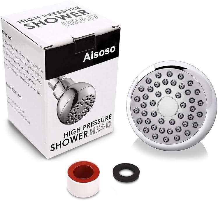 Aisoso High Pressure Shower Head 3 Inches Anti-clog Anti-leak Fixed Showerhead Chrome with Adjustable Swivel Brass Ball Joint for Relaxing and Comfortable Shower Experience - Image 7
