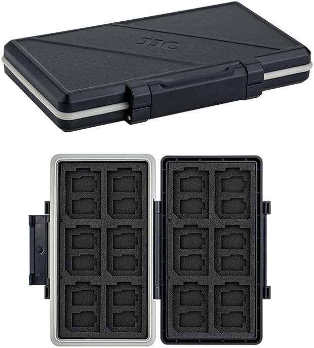 36 Slots Memory Card Case Water-Resistant Anti-Shock Memory Card Wallet for 24 Micro SD SDXC SDHC TF Cards and 12 SD SDXC SDHC Cards | Compact Micro SD Card Holder Wallet for 24 Micro SD SDXC SDHC TF Cards and 12 SD SDXC SDHC Cards, Ergonomic Locking Systerm - Image 1
