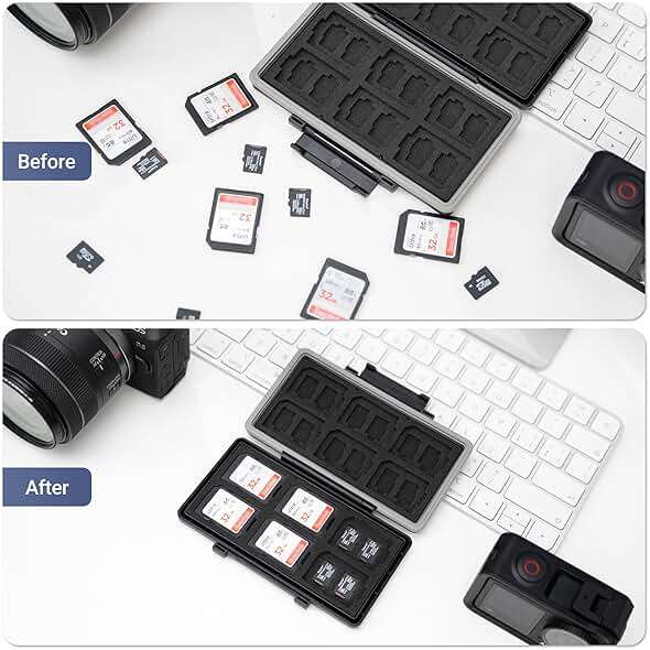 36 Slots Memory Card Case Water-Resistant Anti-Shock Memory Card Wallet for 24 Micro SD SDXC SDHC TF Cards and 12 SD SDXC SDHC Cards | Compact Micro SD Card Holder Wallet for 24 Micro SD SDXC SDHC TF Cards and 12 SD SDXC SDHC Cards, Ergonomic Locking Systerm - Image 7