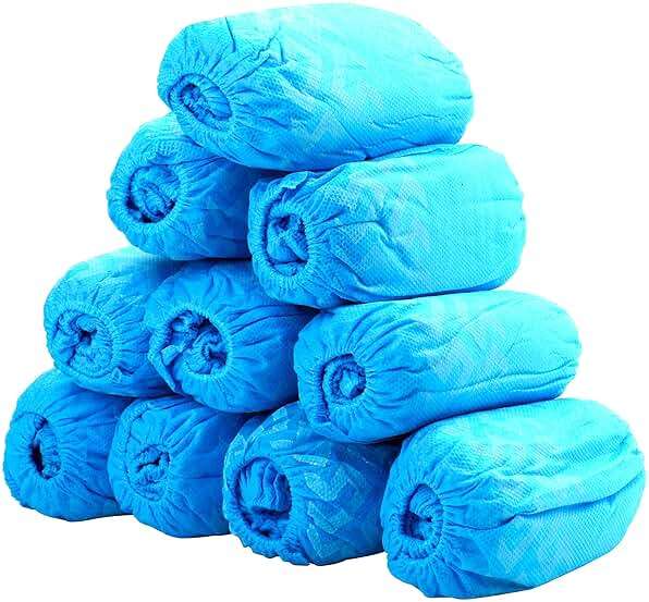 G & F Products Disposable Shoe Covers, Slip-Resistant Booties, Heavy-Duty, Waterproof, Elastic Band, Non-Slip Silicone Sole, Reusable, Protects Floors, Blue, 11 Us Men & 13 Us Women, X-L 100 Pieces - Image 4