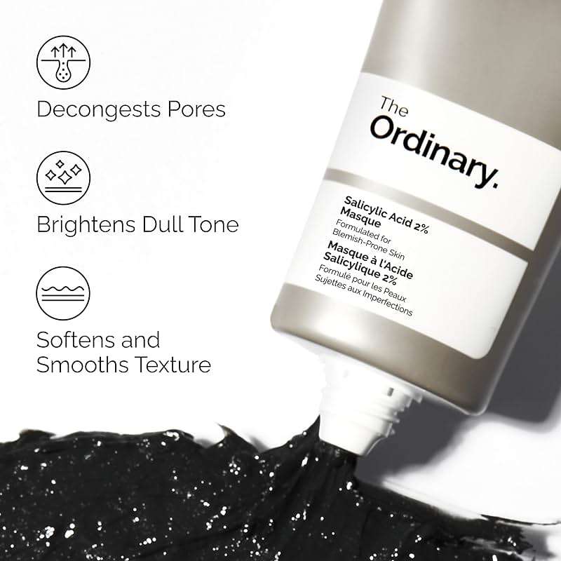 The Ordinary Salicylic Acid 2% Masque, Clarifying Charcoal & Clay Mask for Blemish-Prone Skin, 1.7 Fl Oz - Image 3