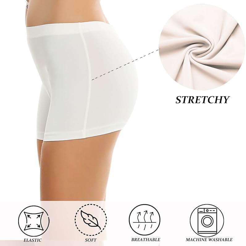 Ekouaer Boyshort Panties Women's Soft Underwear Briefs Invisible Hipster 3 Pack Seamless Boxer Brief Panties S-XXL - Image 4