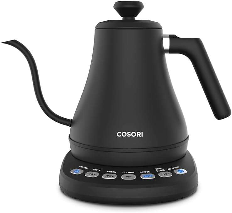 COSORI Electric Gooseneck Kettle with 5 Temperature Control Presets, Pour Over Kettle for Coffee & Tea, Hot Water Boiler, 100% Stainless Steel Inner Lid & Bottom, 1200W/0.8L - Image 1