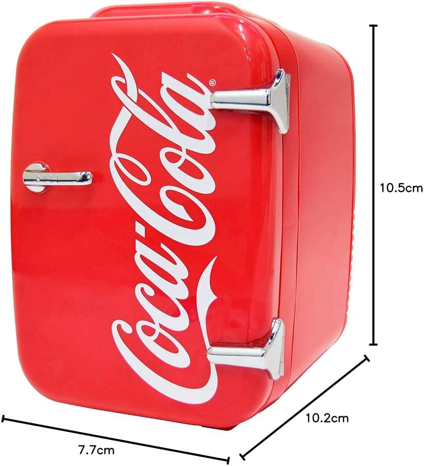 Cooluli Retro Coca-Cola Mini Fridge for Bedroom - Car, Office Desk & College Dorm Room - 4L/6 Can 12V Portable Cooler & Warmer for Food, Drinks & Skincare - AC/DC and Exclusive USB Option (Coke, Red) - Image 3