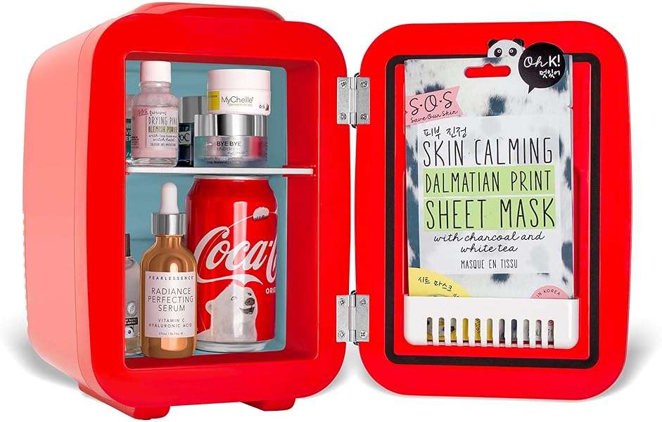 Cooluli Retro Coca-Cola Mini Fridge for Bedroom - Car, Office Desk & College Dorm Room - 4L/6 Can 12V Portable Cooler & Warmer for Food, Drinks & Skincare - AC/DC and Exclusive USB Option (Coke, Red) - Image 5