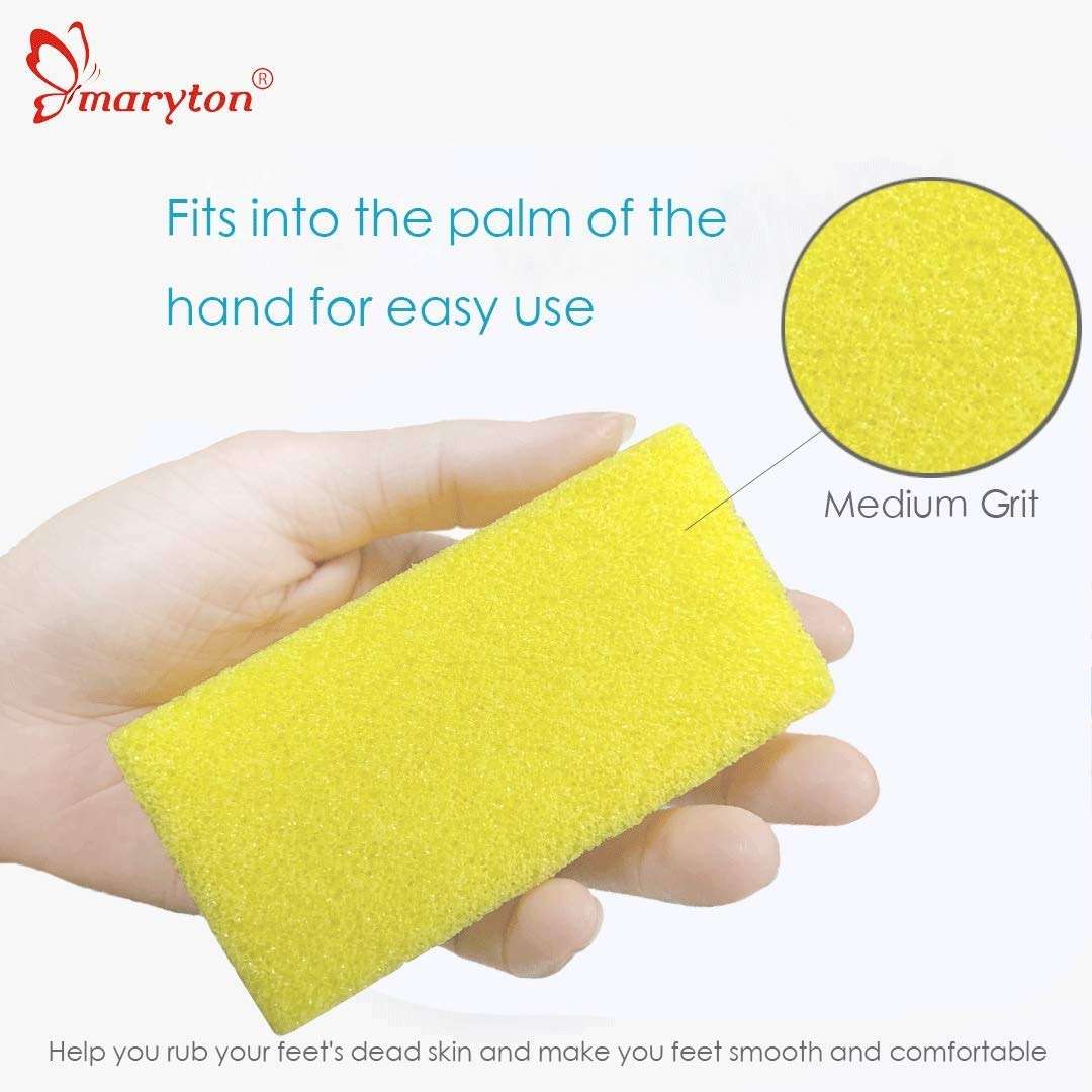 Maryton Pumice Sponge for Feet, Ultimate Pedicure Stone Callus Remover & Foot Scrubber Bulk Pack of 4(Assorted Colors) - Image 3