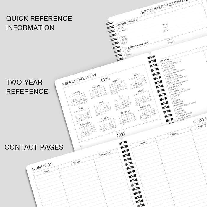 BooQool Planner 2026-2027 for Office, School, Home - Spiral Bound Academic Monthly Weekly Calendar July 2026 - June 2027 Organizer with To Do List, Tabs & PP Cover 8" x 10" - Image 6