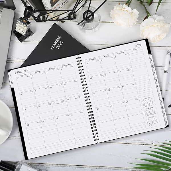 BooQool Planner 2026-2027 for Office, School, Home - Spiral Bound Academic Monthly Weekly Calendar July 2026 - June 2027 Organizer with To Do List, Tabs & PP Cover 8" x 10" - Image 7