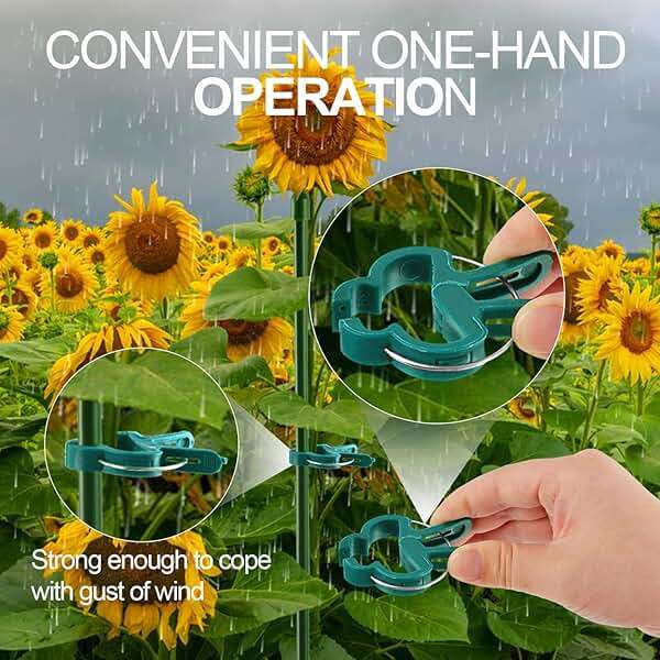 Yinghezu 40 Pcs Plant Support Clips,Flower and Vine,Garden Tomato Plant Support Clips for Supporting Stems,Vines Grow Upright Climbing,Tool for Straightening,Tomato Cage,Trellis. 2 Sizes in one Pack - Image 5