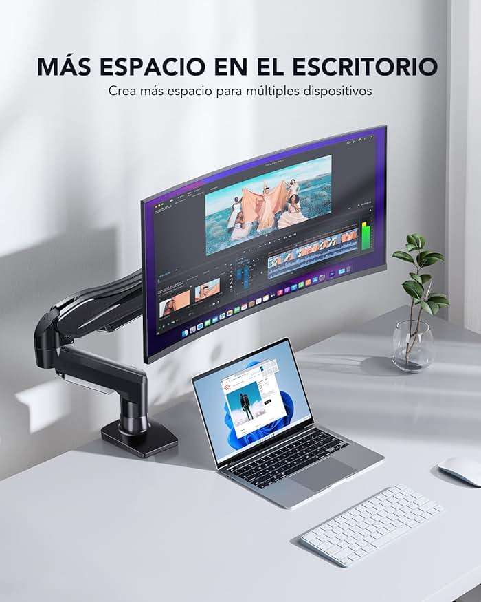 HUANUO Single Monitor Mount, 13 to 32 Inch Monitor Arm, Adjustable Monitor Stand, Vesa Mount with Clamp and Grommet Base - Fits 4.4 to 19.8lbs LCD Computer Monitors - Image 6