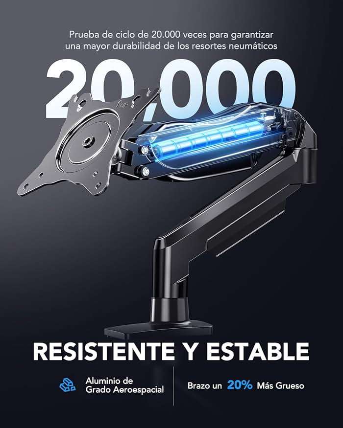 HUANUO Single Monitor Mount, 13 to 32 Inch Monitor Arm, Adjustable Monitor Stand, Vesa Mount with Clamp and Grommet Base - Fits 4.4 to 19.8lbs LCD Computer Monitors - Image 9