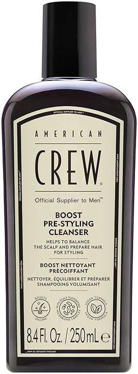AMERICAN CREW Men's Pre Styler Boost Shampoo for Fine & Thin Hair, Instantly Volumizing Formula, Adds Volume, Lift, & Shine, Vegan, 8.4 fl oz - Image 1