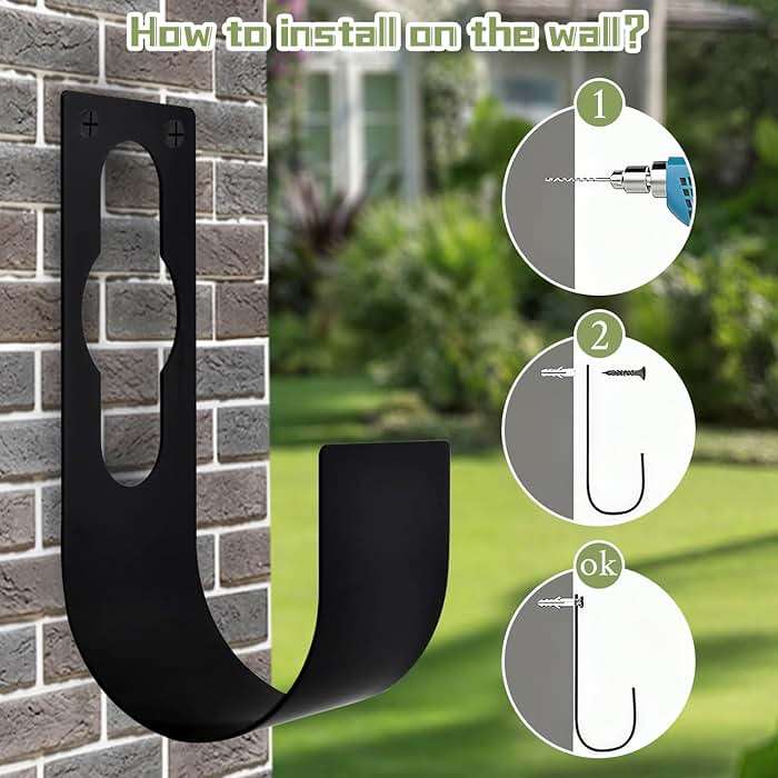 SupKing Hose Holder Wall Mount,Heavy Duty Garden Hose Hanger Reel Metal Hose Hooks Fit to100ft Expandable Watering Hose Storage - Image 4