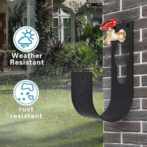 SupKing Hose Holder Wall Mount,Heavy Duty Garden Hose Hanger Reel Metal Hose Hooks Fit to100ft Expandable Watering Hose Storage - Image 6